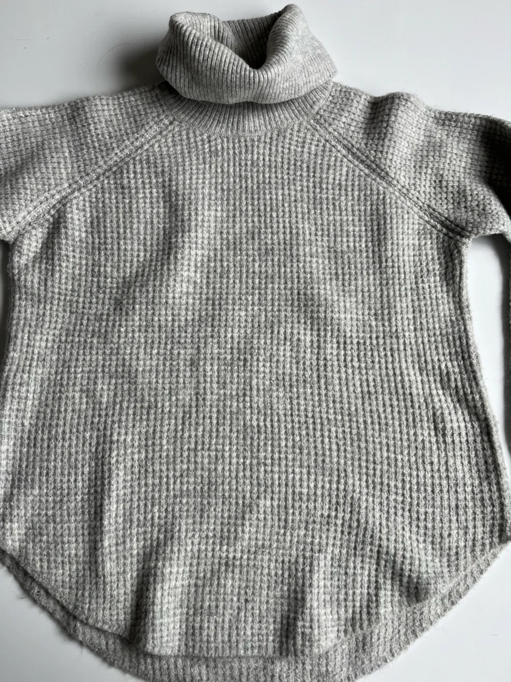 Kuhl Light Gray Waffle Knit Turtleneck Sweater